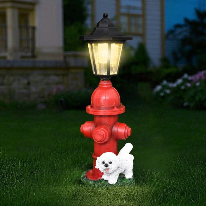 Creative Resin Fire Hydrant Solar Outdoor Light for Home Garden Lawn Path Decor Lamp - Image 5