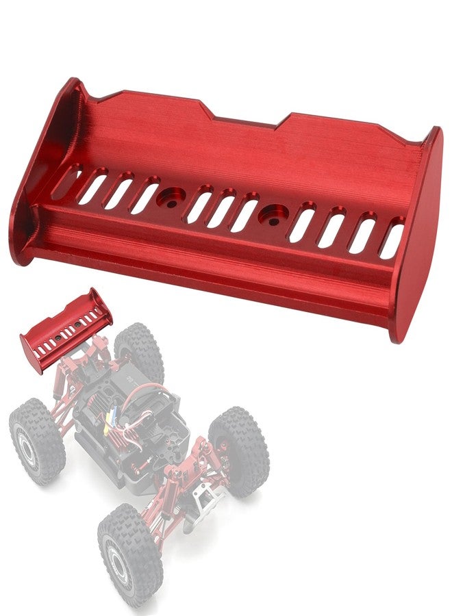 Vgoohobby Metal Tail Wing Rear Spoiler Upgrade Parts Compatible with Hyper Go H14BM H16BM MJX 14209 14210 16207 16208 16209 16210 H16 M162 1/14 1/16 RC Car (Red) - Image 1