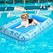 JellyArch Dog Float for Summer Pool 60 x 33 5 Inflatable Dog Pool Float with Rope and Handle Durable and Foldable Pet Raft Lake Floating Raft for Small Medium Large Dogs Hold up to 220 LbsBlue - Image 3