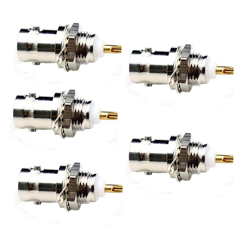 GDQLCNXB 5Pack BNC Female to Panel Mount with Nut Bulkhead Handle Solder Post Jack Connector RF Coaxial Adapter - Image 5