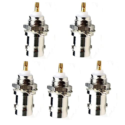 GDQLCNXB 5Pack BNC Female to Panel Mount with Nut Bulkhead Handle Solder Post Jack Connector RF Coaxial Adapter - Image 4