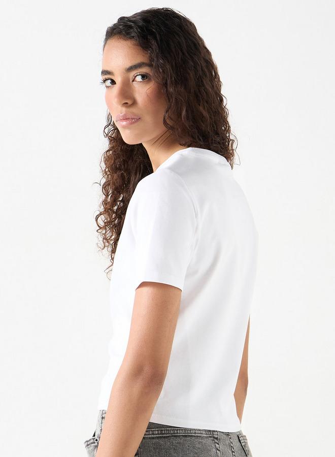 SP Characters AC/DC Embroidered T-Shirt with Crew Neck and Short Sleeves - Image 3