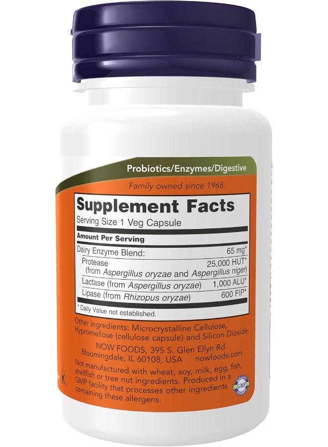 Now Foods Dairy Digest Complete Dietary Supplement - 90 Vegetable Capsules - Image 2