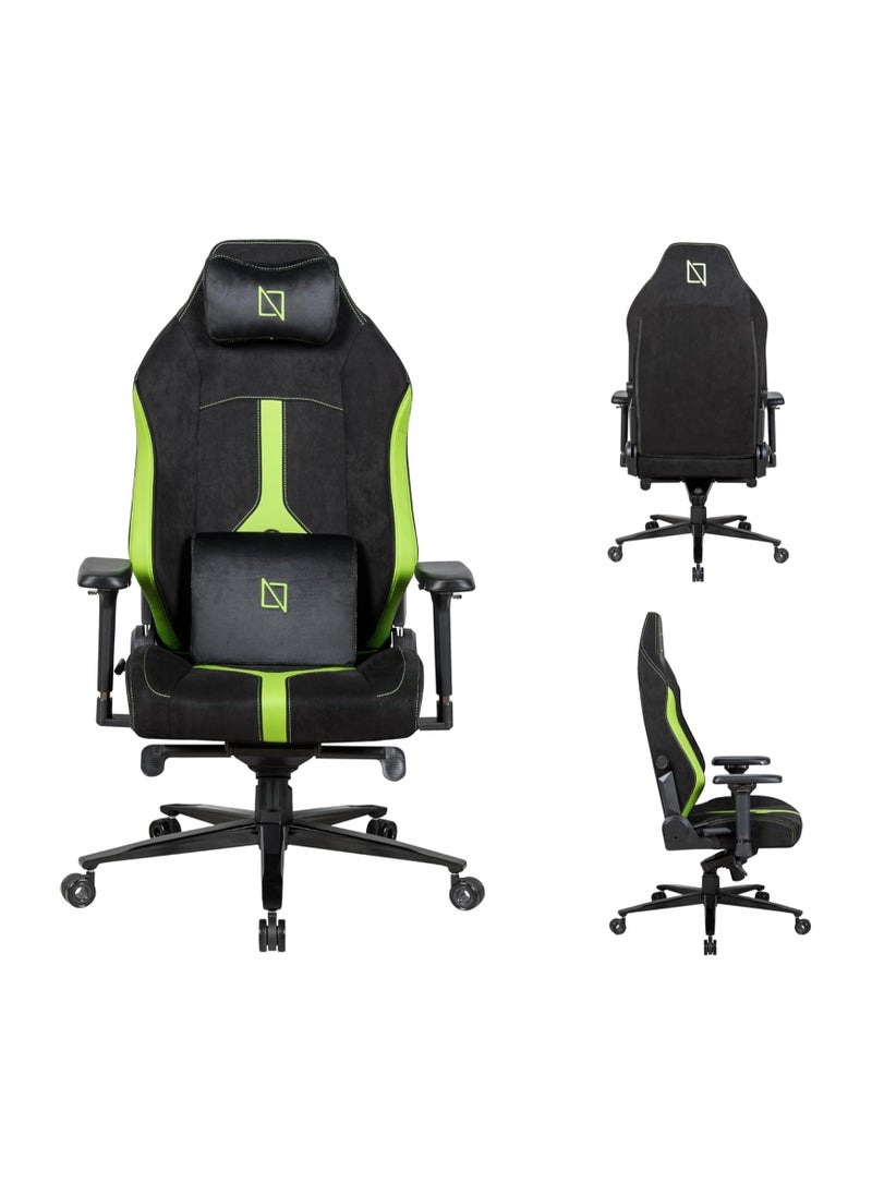 NAVODESK - APEX PRO EVO SERIES High Back Computer Gaming Chair with Magnetic Swappable Armrests Lumbar Pillow Magnetic Headrest by NAVO EVO PRO Hypersuede Lime Green - Image 1