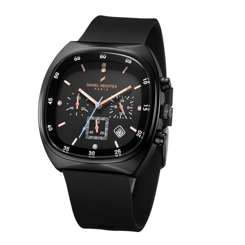 Daniel Hechter Paris Bercy Collection Modern Chronograph Watch for Men with Square Dial and Silicon Band-DHM1001 - Image 1