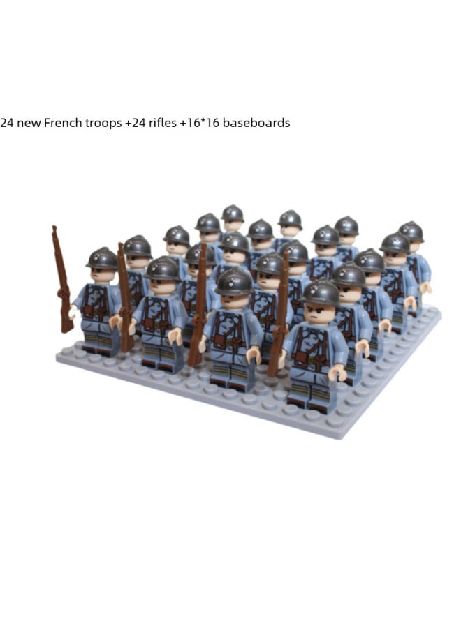 New Building Blocks Assembled Building Blocks Man's Uprising Soldier's Eight-way Little Doll Puzzle Man's 24-person Package - Image 4