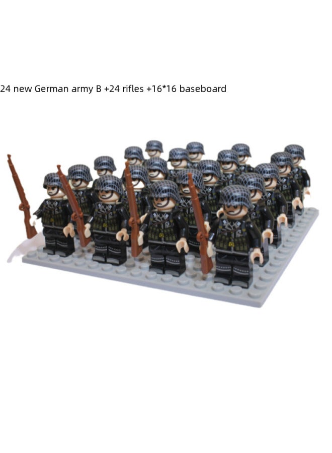 New Building Blocks Assembled Building Blocks Man's Uprising Soldier's Eight-way Little Doll Puzzle Man's 24-person Package - Image 3