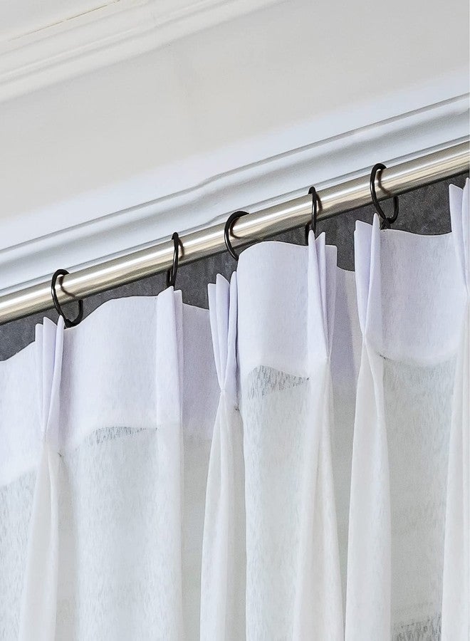 Amyhill 60 Pieces 1.26 Inch Metal Drapery Curtain Rings Hanging Rings with 60 Pieces Metal Curtain Pin Hooks for Drapes Window Door Shower(32 mm,Black) - Image 5