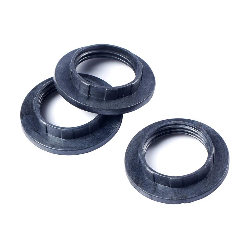 Generic BAAQII 3Pcs Black Light Shade Collar Ring Adaptor Lamp Bulb Holder for E14 Lamp Shade  - Image 2
