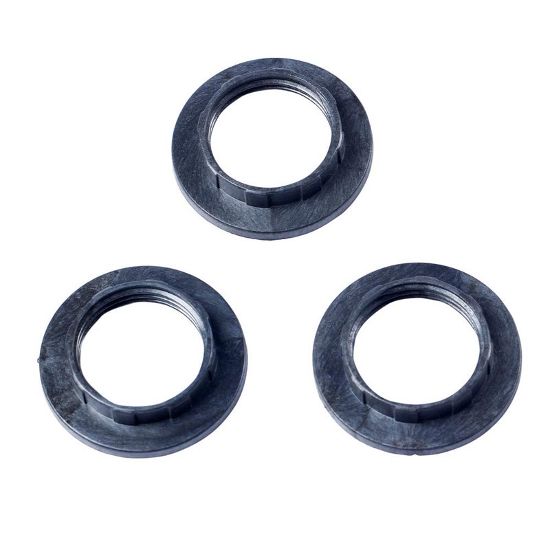 Generic BAAQII 3Pcs Black Light Shade Collar Ring Adaptor Lamp Bulb Holder for E14 Lamp Shade  - Image 1