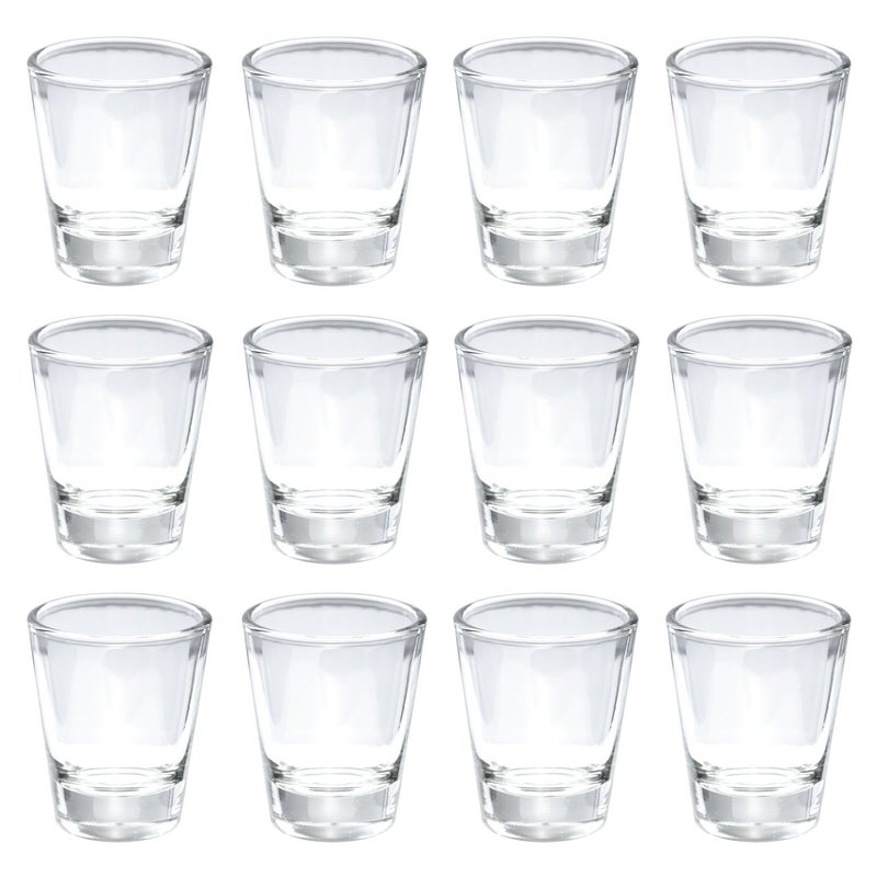 Thirsty Rhino Karan Round 15 oz Shot Glass with Heavy Base Clear Glass Set of 12
