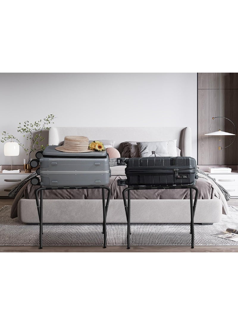 VITION Sturdy Foldable Metal Luggage Rack with Strong Nylon Straps – Portable Suitcase Stand for Home, Travel & Guest Rooms – Heavy-Duty 45Kg Capacity - Image 4