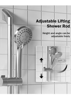 Jomoo Handheld 3 Functions Shower Head with Wall Mounted Riser Rail, Adjustable Shower Head Holder Bracket, 60 Inch Shower Hose and Soap Dish, Sliding Bar Shower Kit  - Image 3