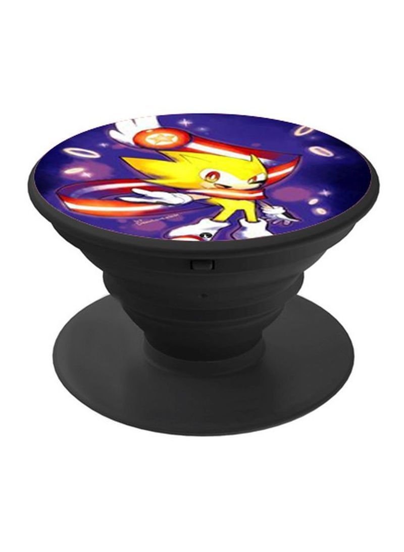 RKN Printed Pop Socket Phone Grip Black/Purple/Yellow - Image 1