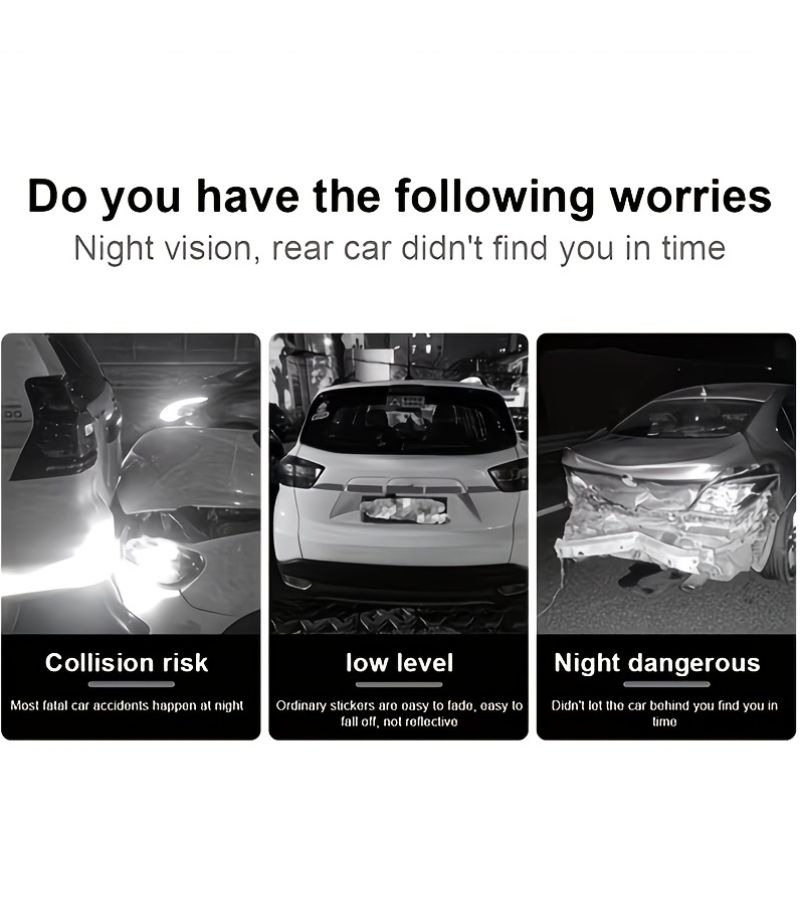 40pcs Car Wheel Reflective Strips Night Warning Stickers Rim Decoration Anti Scratch - Image 3
