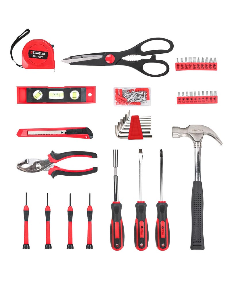 KingTool Home Repair Tool Kit - 149 Pieces Basic Home Repair Tool Set, General Mechanic Tool Set, General Household Tool Kit with Plastic Toolbox, Perfect for Homeowner, Office & College Repairs - Image 3