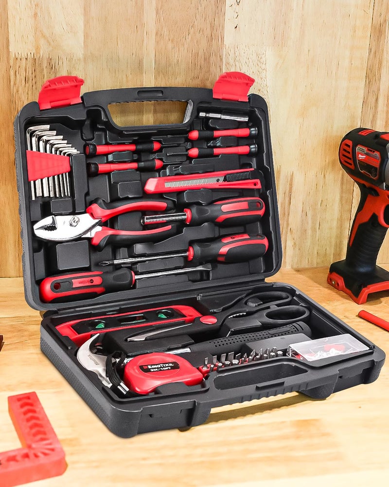 KingTool Home Repair Tool Kit - 149 Pieces Basic Home Repair Tool Set, General Mechanic Tool Set, General Household Tool Kit with Plastic Toolbox, Perfect for Homeowner, Office & College Repairs - Image 4
