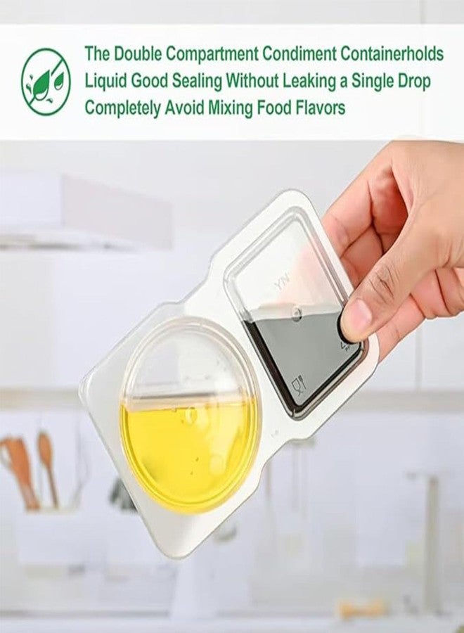 DADAB 20 Sets Reusable Snack Containers with Lids - 2-Compartment Portion Control Containers for Snacks, Condiments, Dips, and Sauces - Leak-Proof, Ideal for Road Trips, Lunchboxes, and Travel - Image 5