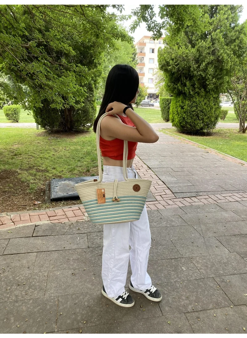 BDZ Deri Jute Straw Look Handbag Beach Bag Shoulder Bag