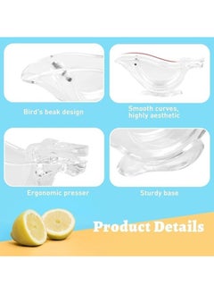 يقبست 2PCS Manual Lemon Squeezer, Bird Juicer Ergonomic Design, Acrylic Transparent Fruit Portable Hand Lime for Orange Citrus Kitchen Gadget  - Image 4