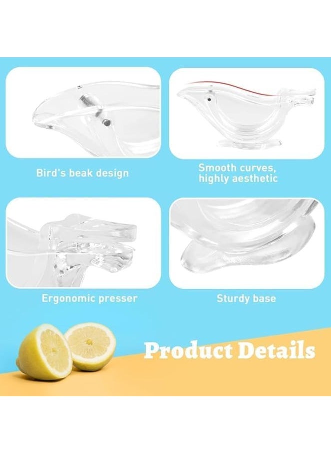 YQbest 2PCS Manual Lemon Squeezer, Bird Juicer Ergonomic Design, Acrylic Transparent Fruit Portable Hand Lime for Orange Citrus Kitchen Gadget  - Image 4