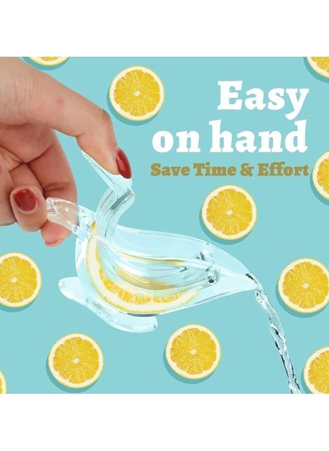 YQbest 2PCS Manual Lemon Squeezer, Bird Juicer Ergonomic Design, Acrylic Transparent Fruit Portable Hand Lime for Orange Citrus Kitchen Gadget  - Image 3