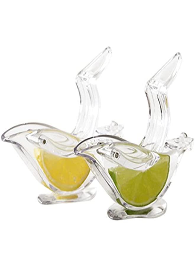 يقبست 2PCS Manual Lemon Squeezer, Bird Juicer Ergonomic Design, Acrylic Transparent Fruit Portable Hand Lime for Orange Citrus Kitchen Gadget - Image 2