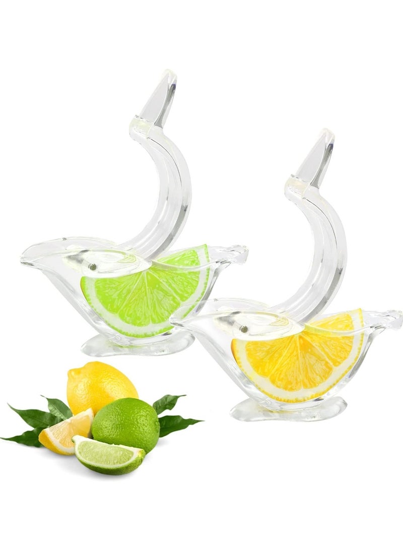 يقبست 2PCS Manual Lemon Squeezer, Bird Juicer Ergonomic Design, Acrylic Transparent Fruit Portable Hand Lime for Orange Citrus Kitchen Gadget - Image 1