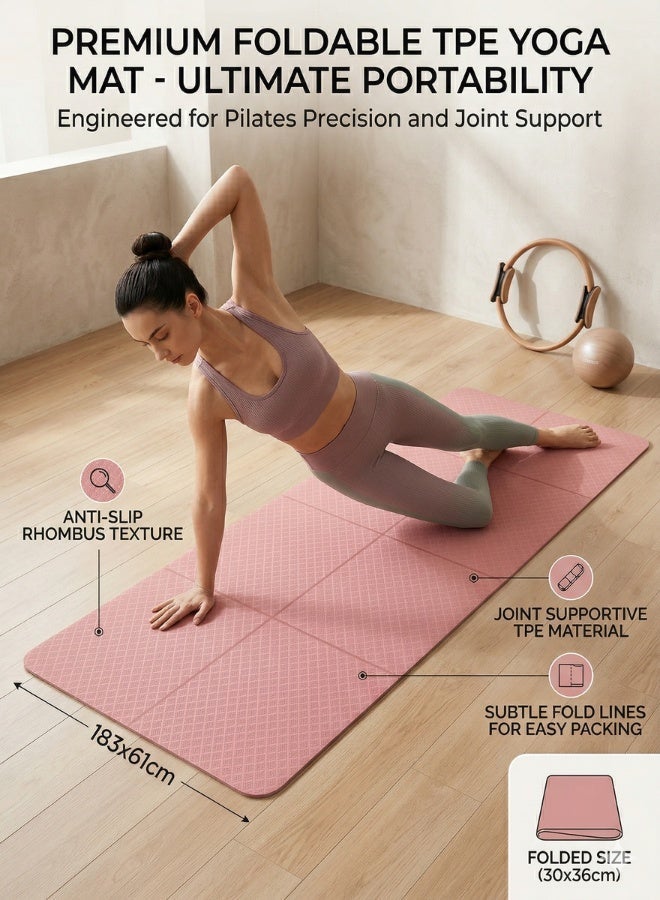 Foldable TPE Yoga Mat 4mm - Anti-Slip, Eco-Friendly Fitness & Pilates Mat - Image 2