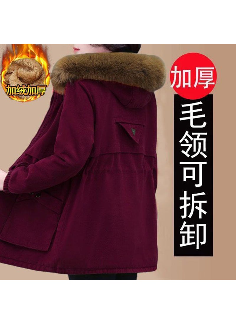 Generic - Womens Cotton Parka Winter Fleece Thick Warm Coat New Dark brown - Image 1