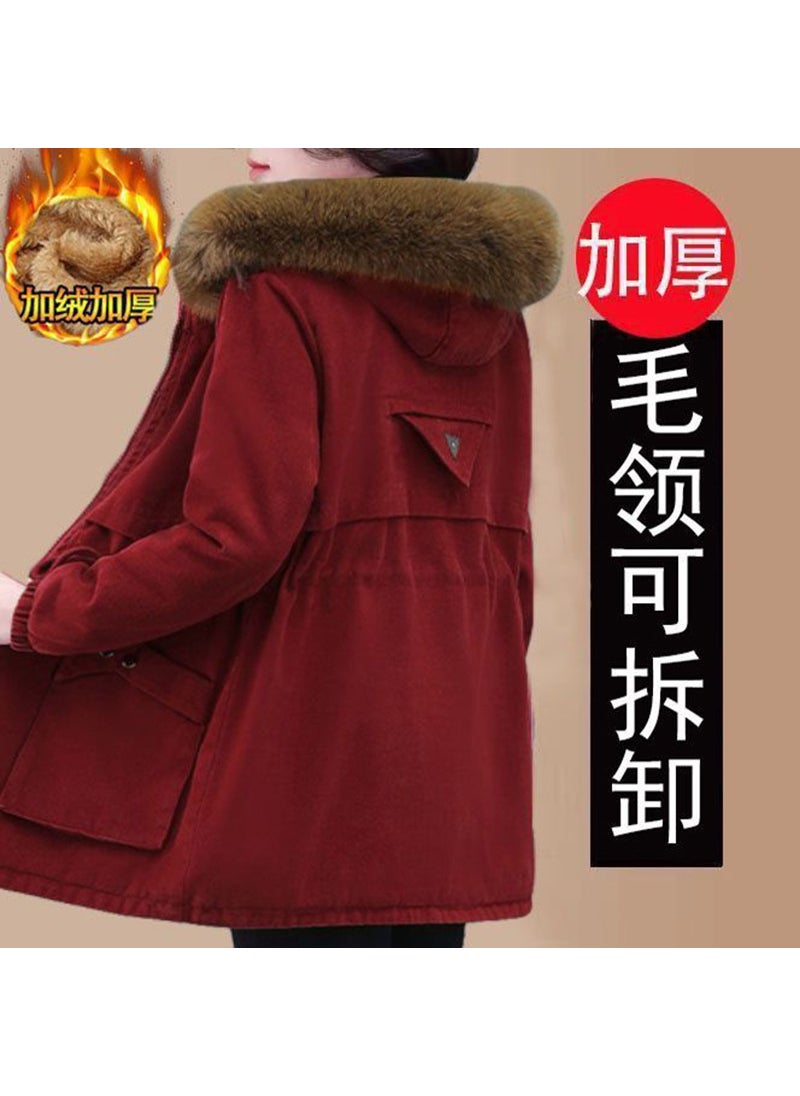 Generic - Womens Cotton Parka Winter Fleece Thick Warm Coat New Dark brown - Image 1