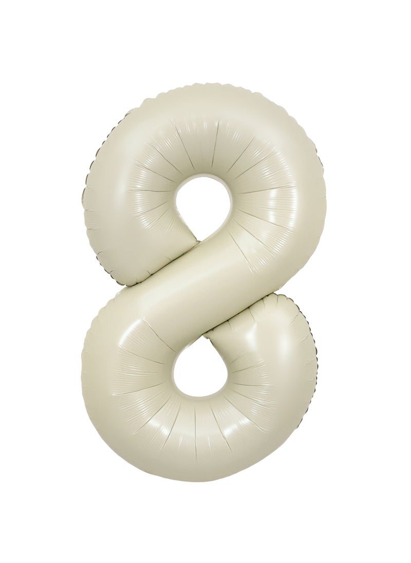 Party Zone Cream Foil Balloon Number 8 33" 