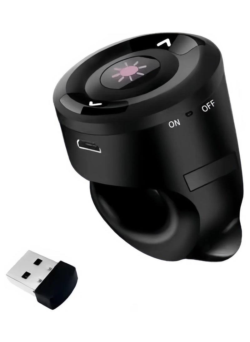 General - 2.4G Wireless Presenter for Powerpoint Presentation Remote Control Red Laser Pointer,Finger Ring Presenter Rechargeable Slide Remote for Powerpoint Presentation Clicker for Computer - Image 1
