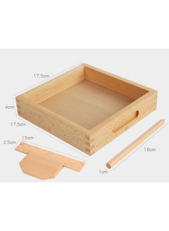 Cordova Wooden sand writing tray – Montessori tracing board for letters and numbers learning  - Image 3