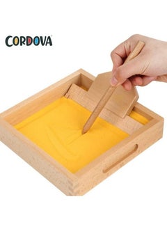 Cordova Wooden sand writing tray – Montessori tracing board for letters and numbers learning  - Image 2