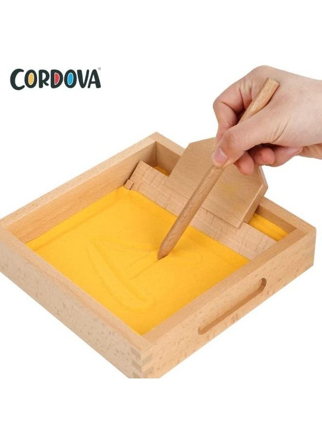 Cordova Wooden sand writing tray – Montessori tracing board for letters and numbers learning  - Image 2