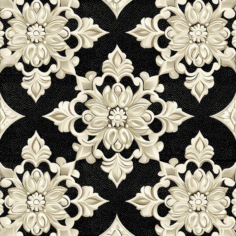 HOMETITUTE 10PCS 12x12 Inch Baroque Floral Peel and Stick Floor Tiles Removable Self Adhesive Vinyl Flooring Stickers for Bathroom Living Room Bedroom Home Decor - Image 1