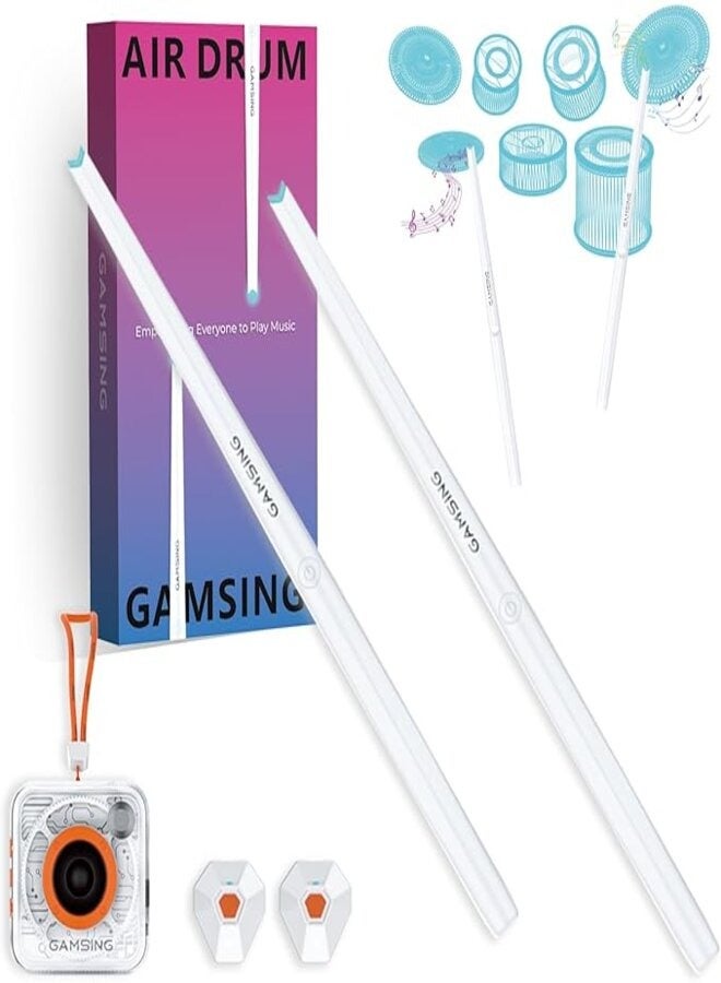 Electronic Drum Set - Portable Electric Air Drum Set With 3.5mm Input, Air Drumsticks Pedals Lessons & Games, Bag, Pedal, Lanyard - Gamsing Official Genuine - Image 1