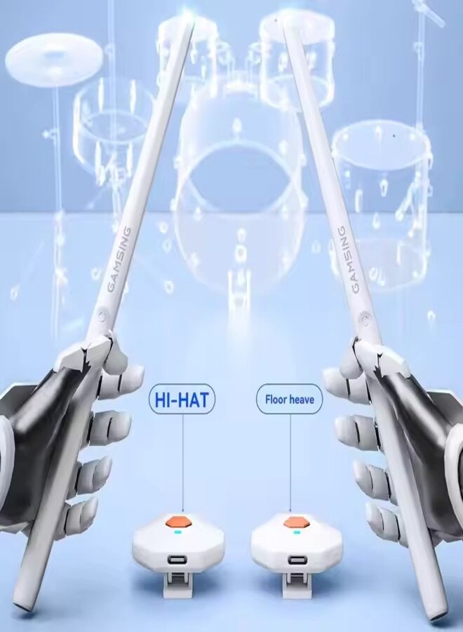 Electronic Drum Set - Portable Electric Air Drum Set With 3.5mm Input, Air Drumsticks Pedals Lessons & Games, Bag, Pedal, Lanyard - Gamsing Official Genuine - Image 4