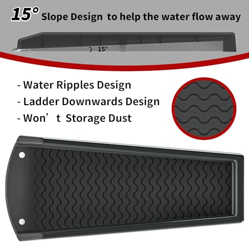 NAACOO 2 Pack Downspout Splash Block, NAACOO 24" Rain Gutter Downspout Extensions/Extender with 4pc Fixing Nails, Drainage to Protect House Foundations(4 Piece|Black) - Image 5