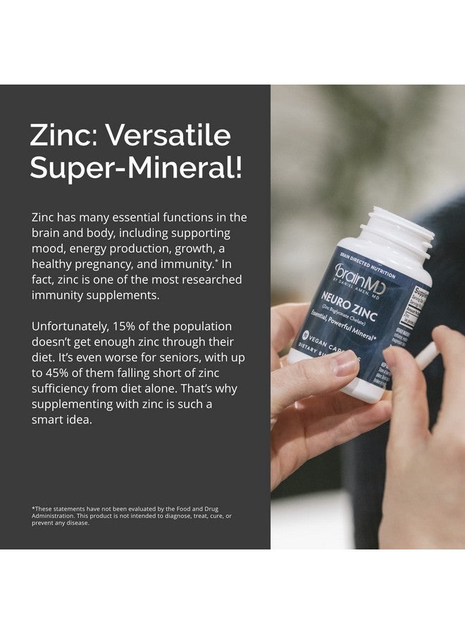 برينمد دكتور أمين برين إم دي نيورو زنك - 90 كبسولة - 25 مجم من بيسجليسينات الزنك - خالي من الجلوتين - 90 وجبة - Image 5