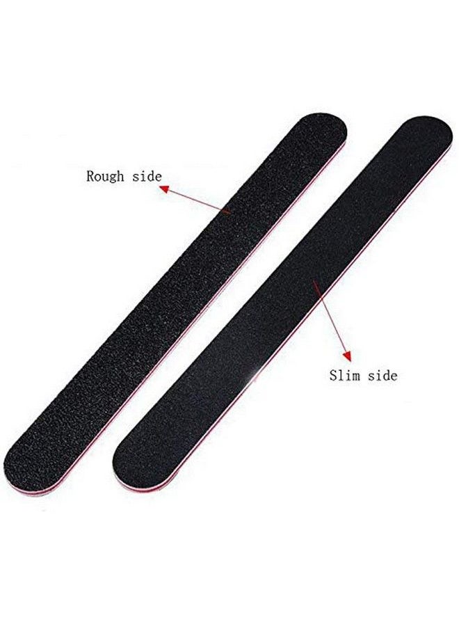 ericotry Pack Of 10 Professional Double Sided Nail Files Emery Board Grit Black Gel Cosmetic Manicure Pedicure Tool Nail Art Tips Buffer Soft Sponge  - Image 3