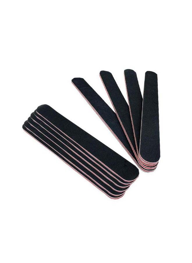 ericotry Pack Of 10 Professional Double Sided Nail Files Emery Board Grit Black Gel Cosmetic Manicure Pedicure Tool Nail Art Tips Buffer Soft Sponge  - Image 2