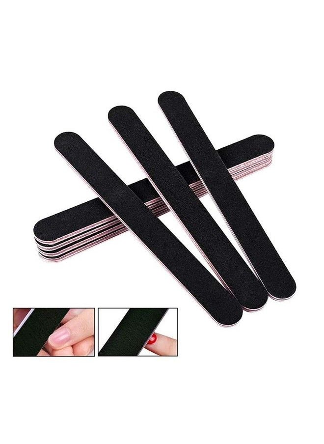 ericotry Pack Of 10 Professional Double Sided Nail Files Emery Board Grit Black Gel Cosmetic Manicure Pedicure Tool Nail Art Tips Buffer Soft Sponge  - Image 4