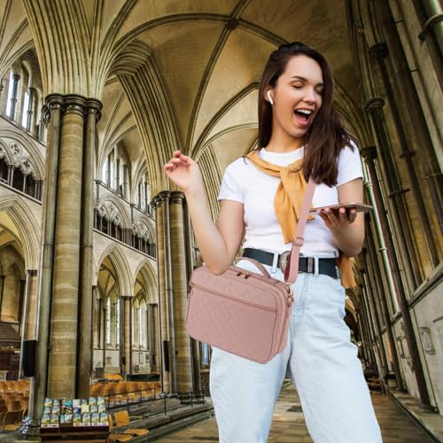 Bunnychill 2 Compartment Bible Cover for Women,Large Bible Case with Handles Shoulder Strap,Carrying Bible Bag Scripture Case Church Bag Bible Protective with Pocket - Image 2