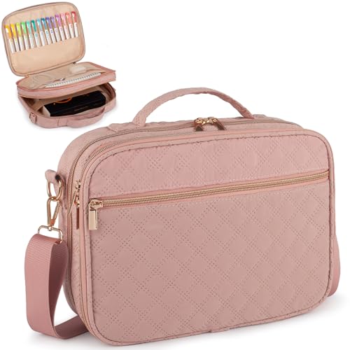 Bunnychill 2 Compartment Bible Cover for Women,Large Bible Case with Handles Shoulder Strap,Carrying Bible Bag Scripture Case Church Bag Bible Protective with Pocket - Image 1