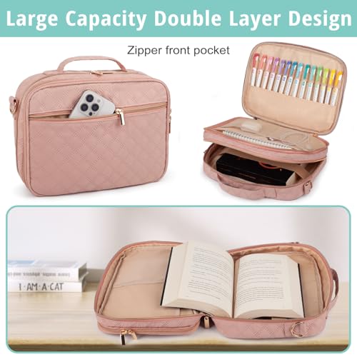 Bunnychill 2 Compartment Bible Cover for Women,Large Bible Case with Handles Shoulder Strap,Carrying Bible Bag Scripture Case Church Bag Bible Protective with Pocket - Image 3