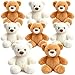LaRandom 8 Pcs Bears Stuffed Animal Bulk for Baby Shower 10 Inch Cute Stuffed Bear Plush Toy for Valentines Bulk Birthday Party Decorations FavorsWhite Brown - Image 2