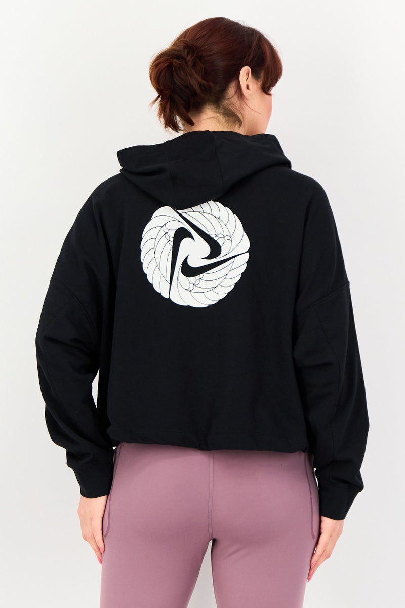 Nike هودي خارجي للنساء بأكمام طويلة ومقاس كبير، أسود - Image 3