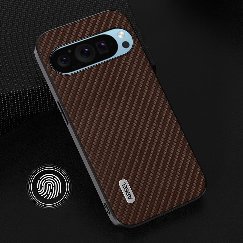 HuHa Protective Cover For Google Pixel 9 ABEEL Carbon Fiber Texture Protective Phone Case(Dark Brown) - Image 2